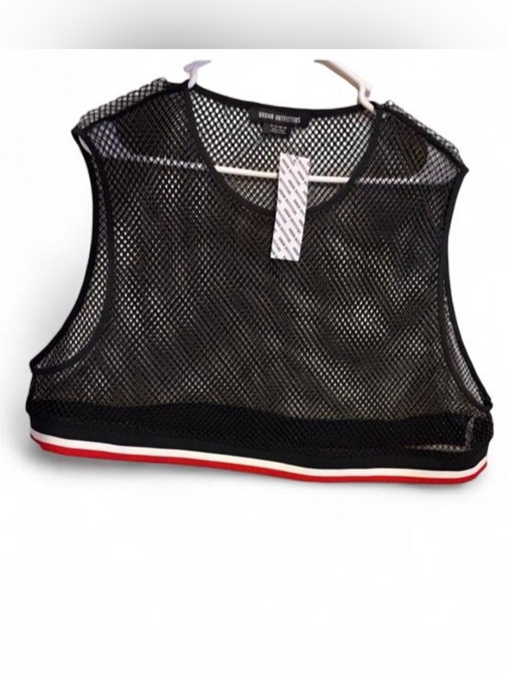 Urban outfitters men’s small/medium crop top rhinestones tank top mesh summer